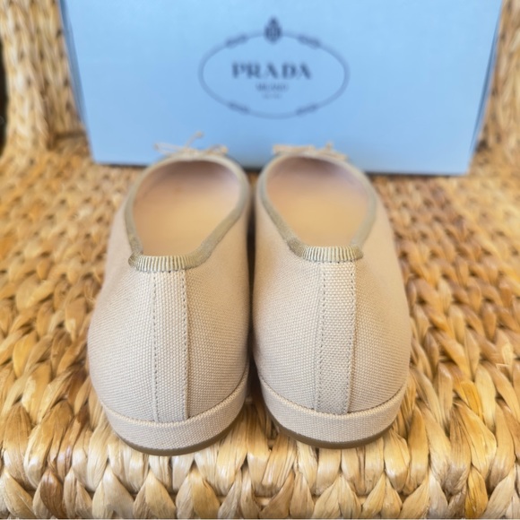 New Prada Canvas & Patent Leather Ballet Flats 40 - Picture 8 of 11